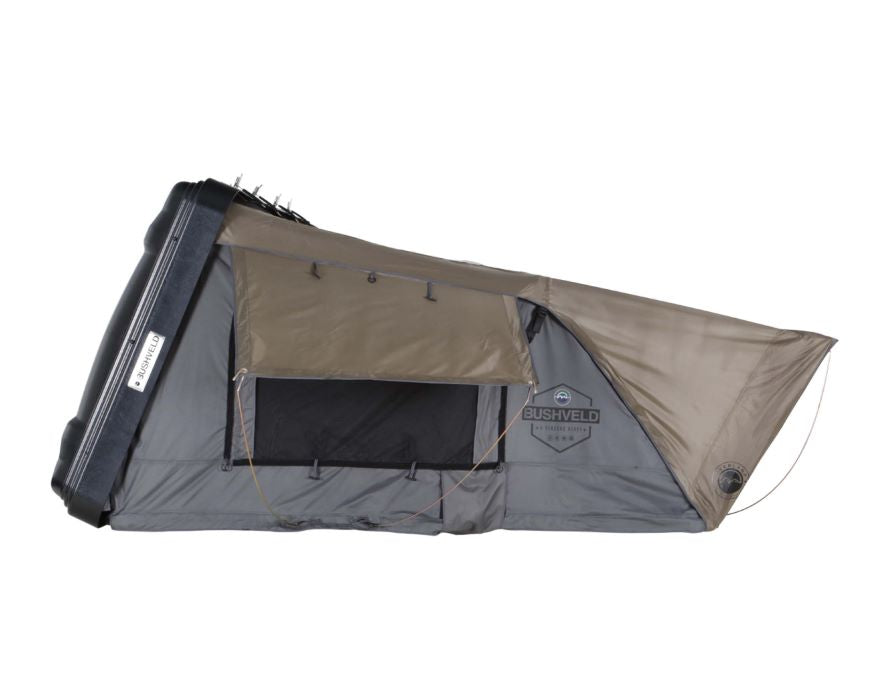 HD Bushveld 4 - Cantilever Hard Shell Roof Top Tent 4 Person, Grey Body & Green Rainfly