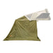 Image of the 23ZERO Armadillo A3 Plus Annex tent extension, shown attached to a rooftop tent, with its solid khaki-colored walls fully extended to create an enclosed room, angled side view on a white background