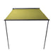 Image of a 23ZERO Bushman 78 Awning, fully deployed on a white background. The front view shows the green fabric awning with black support poles and a black protective case
