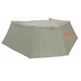 Image of the 23ZERO Peregrine 270-degree wing awning fully deployed with the optional zip-on wall kit, creating a complete enclosed room for protection from the elements