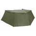 Image of Peregrine 270 Awning with all walls attached, creating an enclosed room. The green fabric structure is viewed from the side, on a white background
