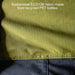 Image of a close-up of the 23ZERO Peregrine Awning's green ECO13B fabric, which is a sustainable material made from recycled PET bottles. The ripstop weave and double-stitched seam are visible