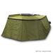 Image of the OVS Peregrine Pro 270-degree awning with solid olive green walls fully deployed, forming an enclosed room attached to a vehicle, with a note 'Wall kit only - awning not included' at the bottom, all on a white background