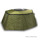 Image of the OVS Peregrine Pro 270-degree awning with all solid olive green walls deployed, creating a fully enclosed shelter attached to a vehicle, with a note 'Wall kit only - awning not included' at the bottom, all on a white background