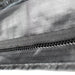Close-up image of interior fabric with zipper detail on Peregrine Pro 5-arm awning, black fabric with textured surface, detailed shot on white background