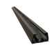 Image of aluminum rooftop tent mounting rail with black anodized finish, long extruded profile shown angled side view on white background
