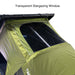 Close-Up Image of Green 23ZERO Kabari Pro Rooftop Tent with transparent stargazing window on white background