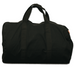 Image of a plain black duffel bag with two top handles, presented on a white background with a subtle shadow.
