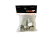 Image of 23ZERO rooftop tent security nuts packaged in a clear bag, metal hardware set shown front view on white background