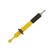 Image of a yellow and black shock absorber with a black disc partially deployed on a white background.