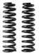 Image of two tall, black coil springs, front view on a white background.