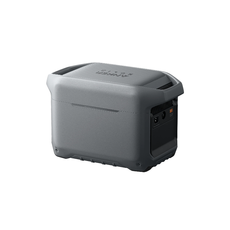 Image of the Anker SOLIX C1000 Gen 2 Portable Power Station, dark gray, showing a rear three-quarter view with the AC and solar input ports visible on the side, on a black background.