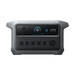 Image of Anker SOLIX portable power station with digital LCD display, multiple AC outlets and car socket, rugged gray housing, straight-on front view on black background.