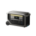 Image of Anker SOLIX F3000 portable power station with integrated LED light bar, front control panel and power ports visible, compact rectangular design with wheels, angled front and side view on transparent background.