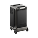 Image of Anker SOLIX F3800 Plus portable power station with integrated wheels and top carry handles, rear angled view showing ventilation grille and power input panel on a black background.