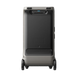 Image of Anker SOLIX F3800 Plus portable power station, straight rear view showing carry handle, ventilation panel, and integrated wheels on a black background.