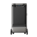 Image of Anker SOLIX portable power station with smooth dark rear panel, integrated top handle and dual wheels, straight rear view on transparent background.