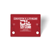 Image of the red top of a Dakota Lithium 12V 135Ah deep cycle battery, showing the positive and negative terminals, front view on a white background