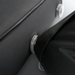 Image of a Dometic 15 High Self-Inflating Double Mattress, black, rolled up and secured with two grey straps, shown on a plain black background.