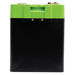 Image of a green and black Victron Energy Lithium Battery, shown from a direct rear view on a white background