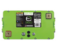 Image of the top of a Victron Energy Lithium Battery with a green casing, displaying various labels including "HEATED LITHIUM," "12.8V 132Ah," "e360," "Home | RV | Overland," and a QR code for support documents, along with battery terminals and connectors