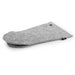 Image of GSI gray felt fire mitt heat-resistant glove, angled top view on white background.