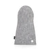 Image of GSI gray felt fire mitt heat-resistant glove, flat front view on white background.