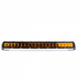 Image of a Heretic 6 Series Light Bar with amber lenses, front view on a white background. The light bar is black with stainless steel mounts on each side and features 24 individual amber LEDs