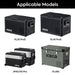 An image titled "Applicable Models" displaying four different ICECO portable refrigerators: the black VL35 ProS, black VL45 ProS, a two-pack of JP40/50 Pro models (one black and silver, one silver), and a gray VL45S model, each shown at an angle on a white background