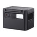 Image of a black ICECO portable refrigerator/freezer with a modern design, featuring a control panel with a light, buttons, and a side vent, all on a white background