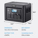 Image of a black ICECO PB1000 portable power station with its dimensions (14.2" x 10.3" x 10.5") indicated, along with text detailing its net weight (32.5 lbs), battery type (LiFePO4), and charging methods (Wall & Solar)