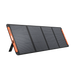 Image of a Jackery portable foldable solar panel with black photovoltaic cells and orange accents, partially deployed on built-in kickstands, angled front and side view on white background.