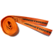 Image of MAXTRAX bright orange recovery leash strap with printed branding, rolled and extended view on white background.