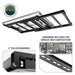 Image of Overland Vehicle Systems truck bed extension featuring 2" roller bearings, hardware included for various bed compositions, and a close-up view of the mounting components, with text highlighting key features