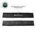 Image of Overland Vehicle Systems adjustable ballistic Cordura protective sleeve for synthetic winch line, black fabric sleeve shown laid flat in front and rear view on white background.