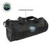 Image of Overland Vehicle Systems black storage bag with carry handles included for synthetic winch line, cylindrical zippered bag shown in angled front view on white background.
