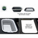 Image highlighting the features of the collapsible sink that comes with the camp kitchen cargo box. The image shows the sink in both its collapsed and open states and notes that it is completely removable for easy cleaning