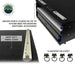 Image highlighting the top of the camp kitchen cargo box, which features a heavy-duty fabric cover and anchor points for mounting additional accessories. Four anchors are shown below to demonstrate the type included with the box