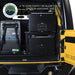 Overland Vehicle Systems (OVS) Cargo Box 210102017 with two stacked cargo boxes, showing the secure tie-down points for stacking an additional box. An ARB fridge freezer is also visible on the left side, showcasing the storage options in a vehicle's cargo area