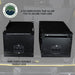 Image of two Overland Vehicle Systems (OVS) Cargo Boxes side-by-side, showcasing the oversized lockable paddle latch and four tie-down points on the top of the boxes. This highlights the cargo box's security and versatile loading options