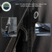 Image showing a close-up of the Explorer Soft Shell bed topper's zipper and belt rail attachment system, illustrating the easy and quick install and removal process. Inset images provide detailed views of the zipper pulls and the way the fabric secures to the belt rail