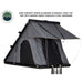 Image of Mamba Clam Shell Roof Top Tent made with 6061 aircraft grade aluminum, featuring marine-grade stainless steel hardware, with an angled side view on a white background