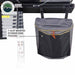 Image of Mamba Clam Shell Roof Top Tent showing T-slot mounted exterior shoe pouches attached to the ladder, with black mesh and grey fabric, close-up view on a white background