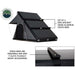 Image of Mamba Clam Shell Roof Top Tent with two 6061 aircraft grade aluminum cross bars, featuring removable cross bars with T-slots for easy accessory mounting, angled side view on white background