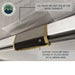 Image of the OVS Nomadic Awning showing a close-up of the support pole storage and heat-sealed seams for durability. The support poles are stored by Velcro straps wrapped around the aluminum arms