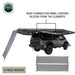 Image of OVS HD Nomadic 180 awning connector kit 6-piece version showing roof connection panel blocking elements between dual awnings on a pickup truck, light gray fabric in an angled rear view on a white background.