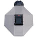 Image of OVS HD Nomadic 180 awning connector kit linking two awnings into a near-360-degree setup, light gray fabric forming expanded coverage around a vehicle, top-down view on a white background.
