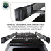 Image of OVS HD Nomadic 180 awnings mounted on roof crossbars showing recommended 59-inch spacing for connector kit installation, black awning housings on a vehicle roof against a white background.