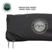 Image of a close-up of an OVS HD Nomadic 2-person car-side shower and privacy room premium 840D travel cover with branded logo and zipper closure, displayed on a white background.