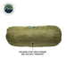 Image of an included olive-green stuff sack storage bag for an awning room enclosure, cylindrical in shape and designed for easy transport, shown on a white background.